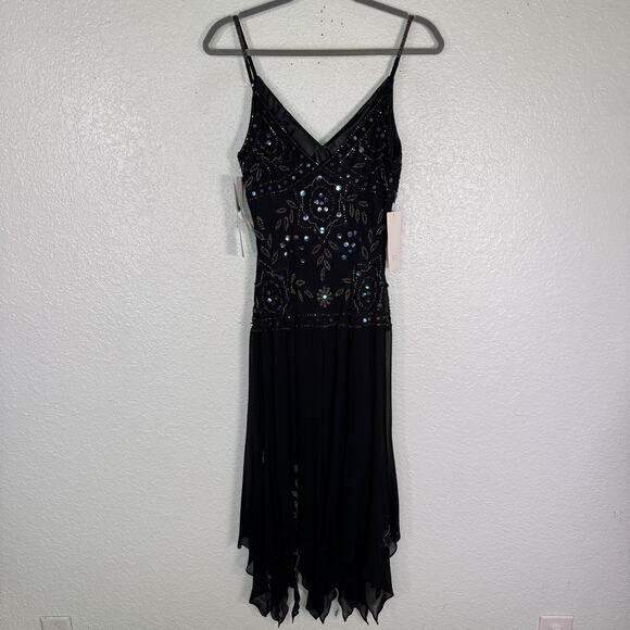 Vintage Sue Wong Nocturne Dress Womens 4 Beaded Silk Whimsigoth Fairy Y2K NEW - Picture 2 of 16